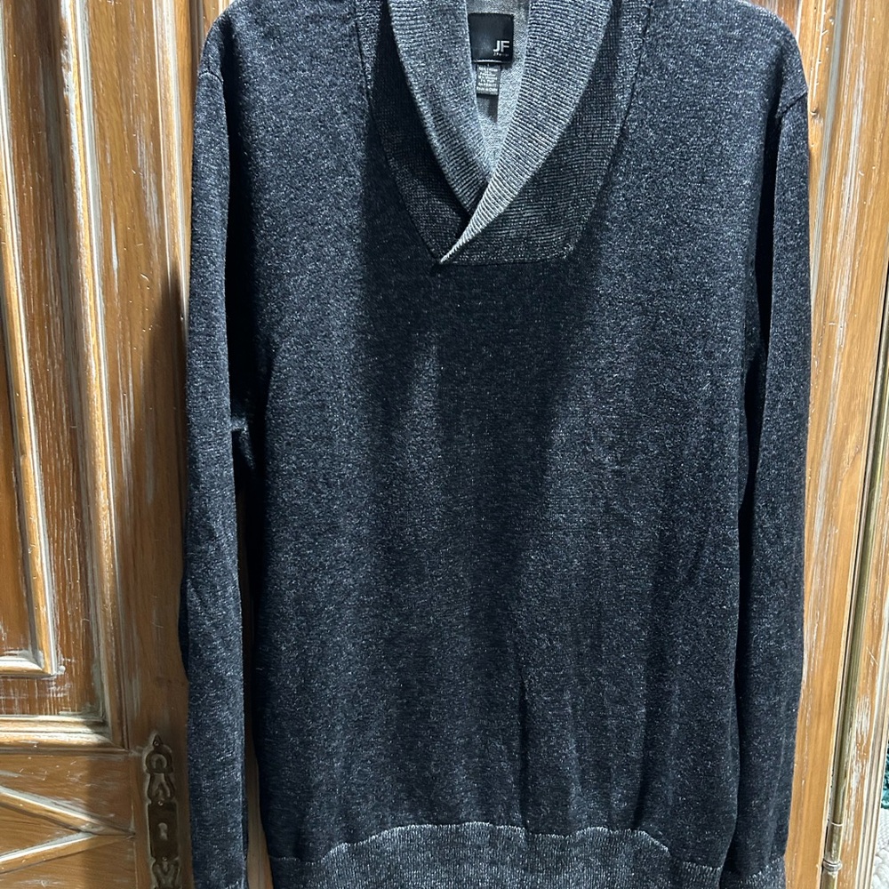 JF J.Ferrar Dark Gray V-Neck Sweater